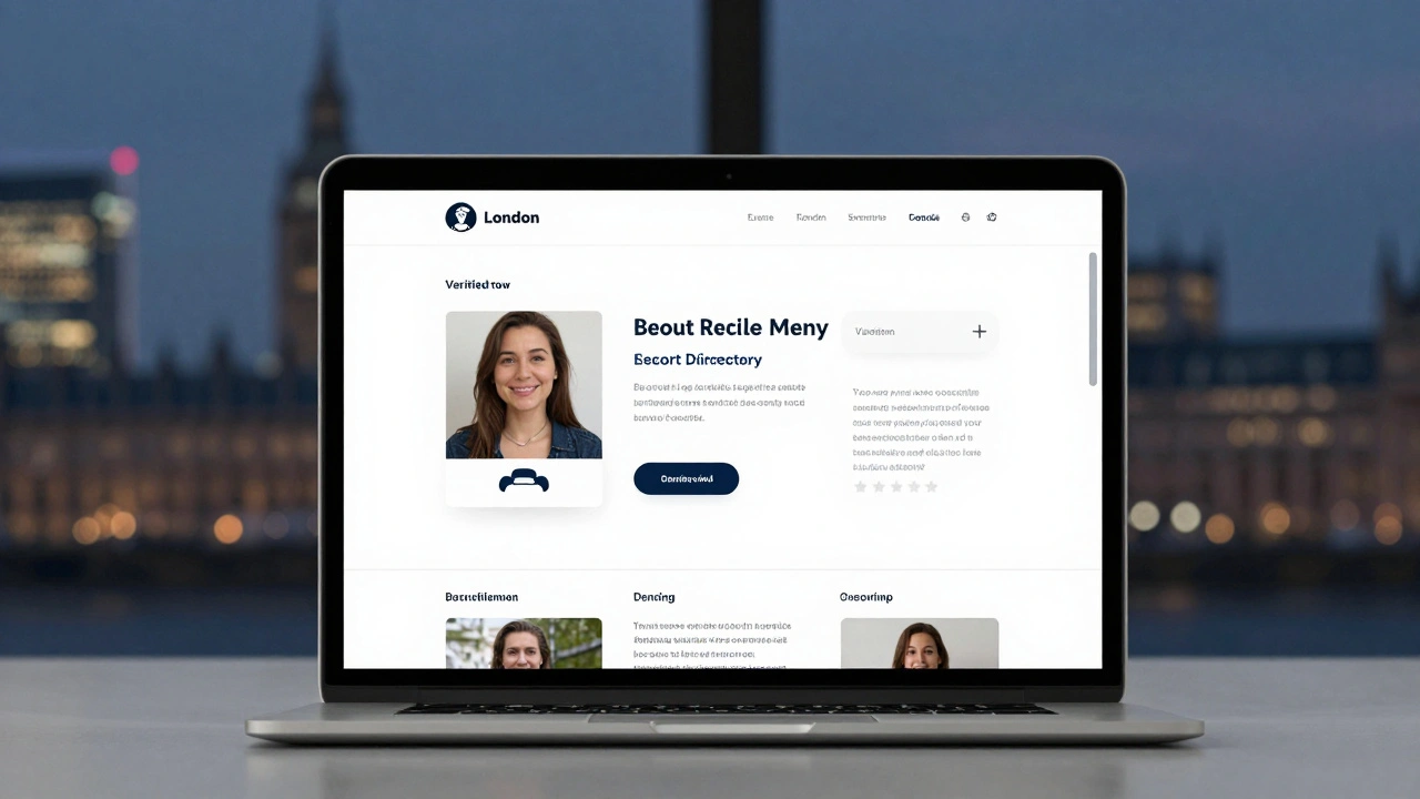 A verified escort directory on a laptop with real reviews and clear service details.