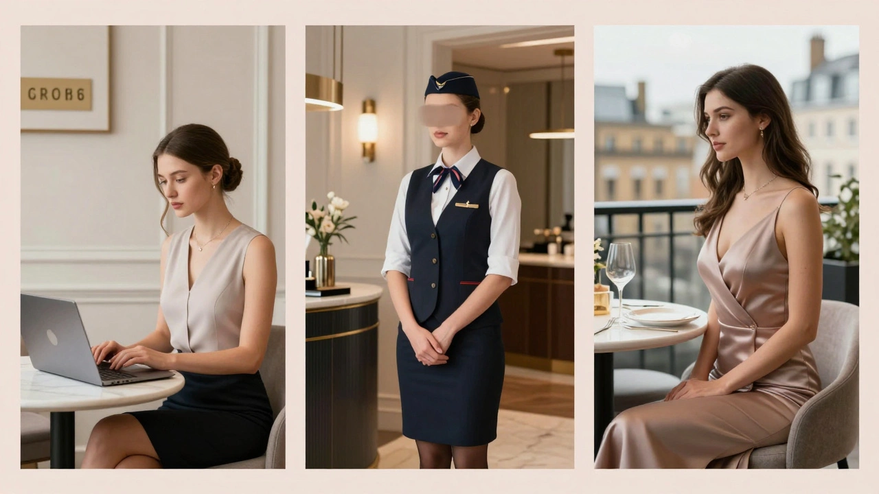 Three types of London escorts — independent, agency, and high-end — each in their professional environment, emphasizing choice and service.